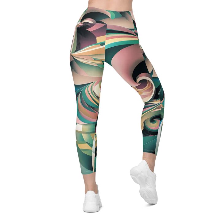 Abstract Lithographic Pattern Design Leggings with pockets - V6 product image (1)