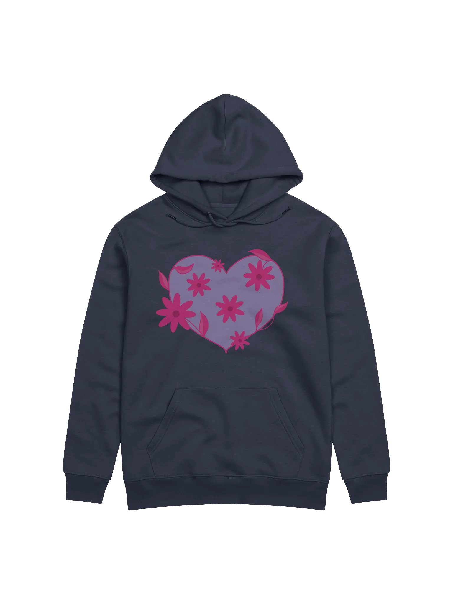 Purple Floral Heart Eco Hoodie product image (2)