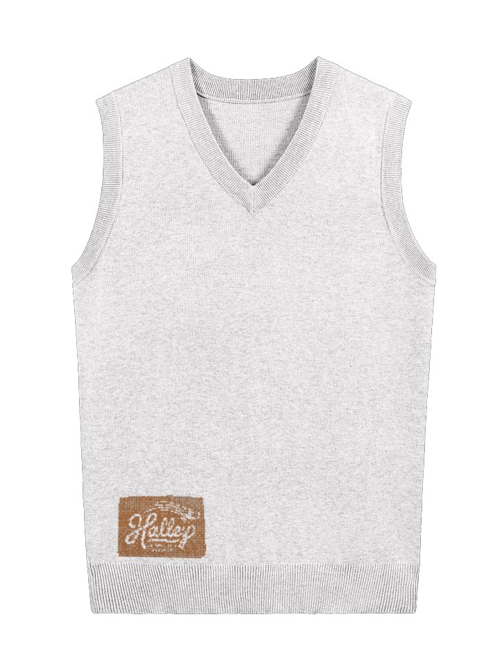 White Knitted V-Neck Vest product image (2)