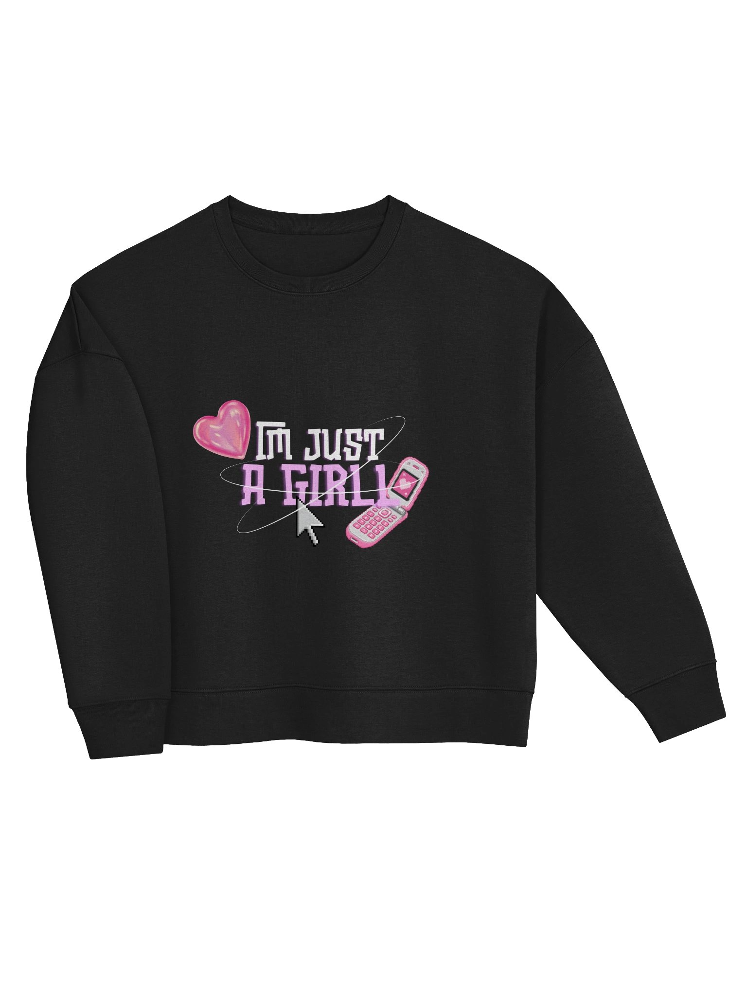I’m Just A Girl Heart Phone Sweatshirt product image (3)