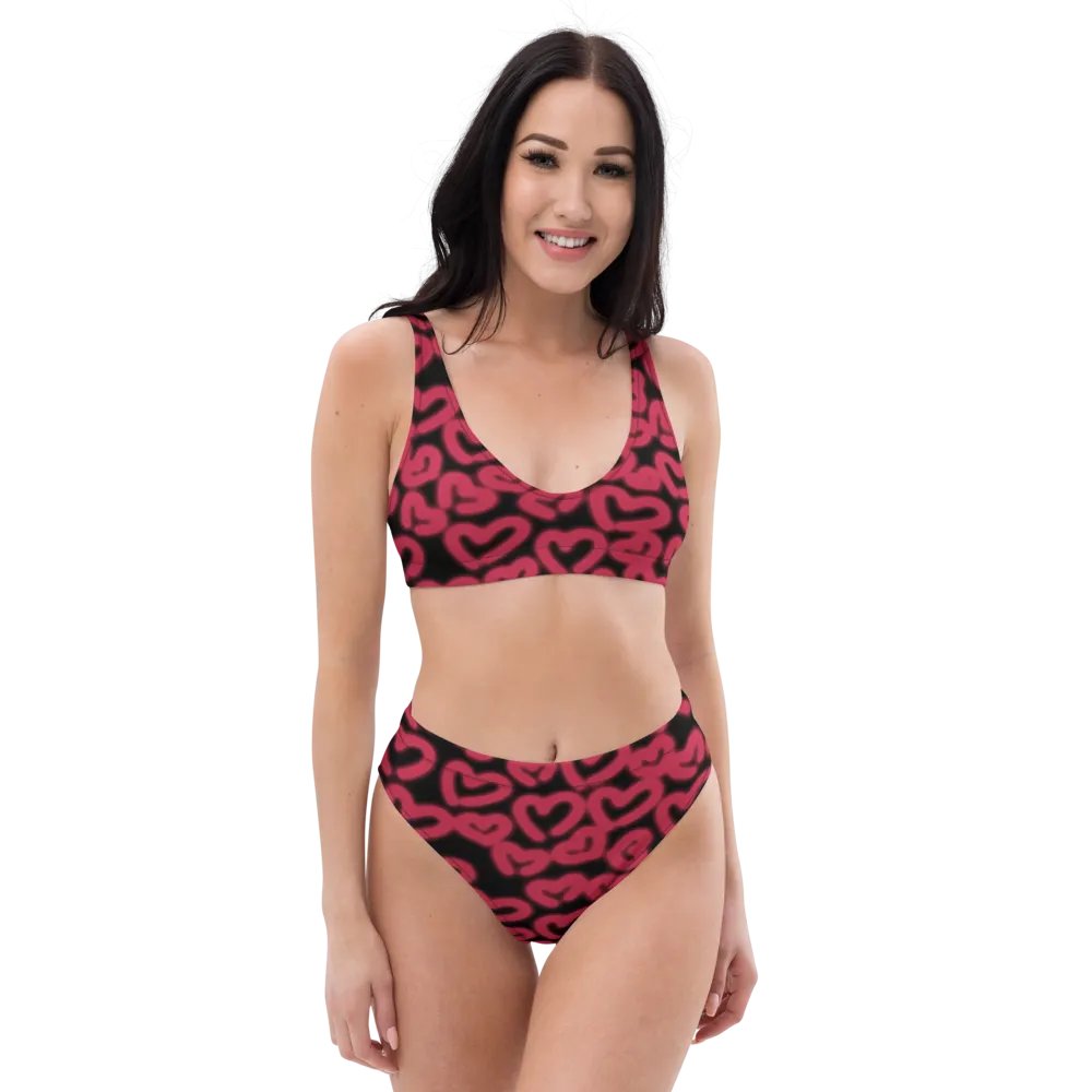 Hearts High Waisted Bikini Set product image (3)