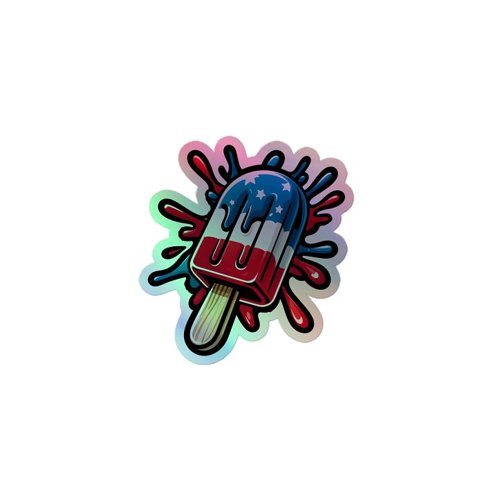 4th of July Popsicle Holographic Sticker product image (1)