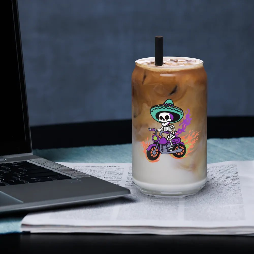 Bone to be Wild Colorful 16oz Can-Shaped Drinking Glass product image (8)