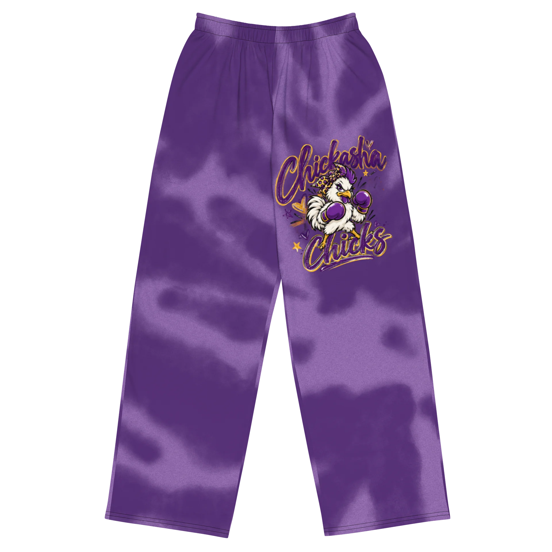 Chickasha Fighting Chicks Purple Tie-Dye Wide-Leg Sweatpants product image (1)