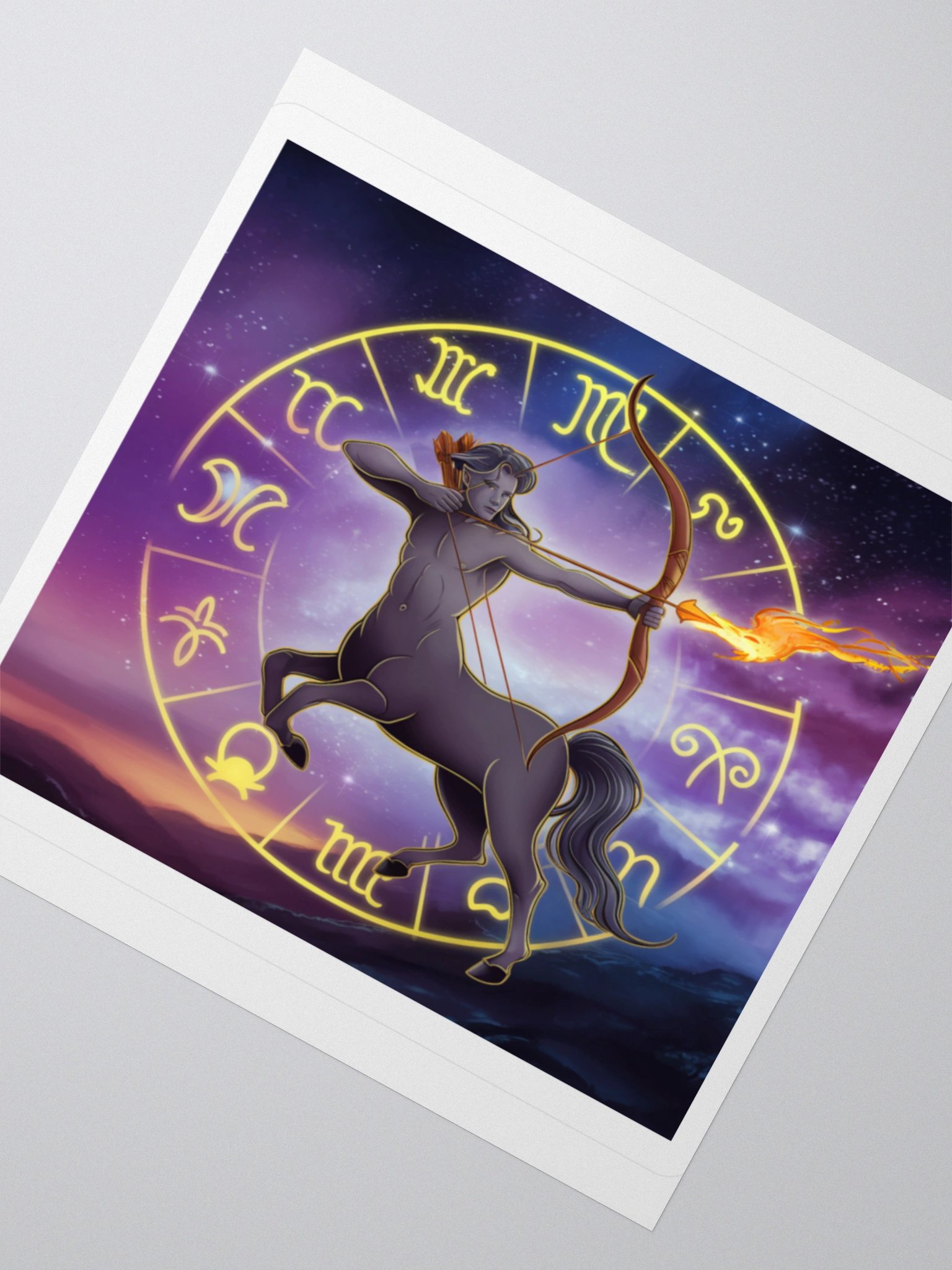 Exclusive Sagittarius Zodiac Sticker: Centaur Archer with Zodiac Wheel - Perfect for Astrology Lovers and Gift-Giving! product image (4)