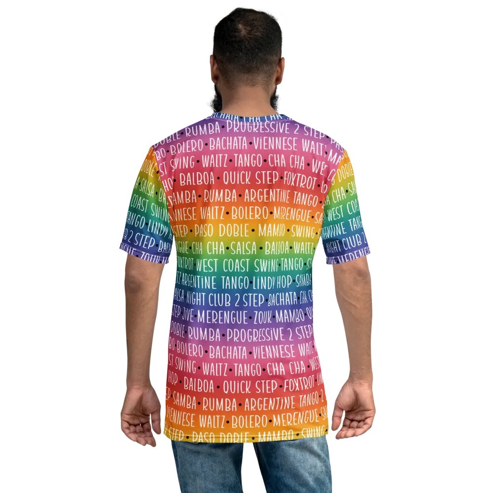 Men's Ballroom Dance Crew Neck T-shirt Rainbow product image (7)