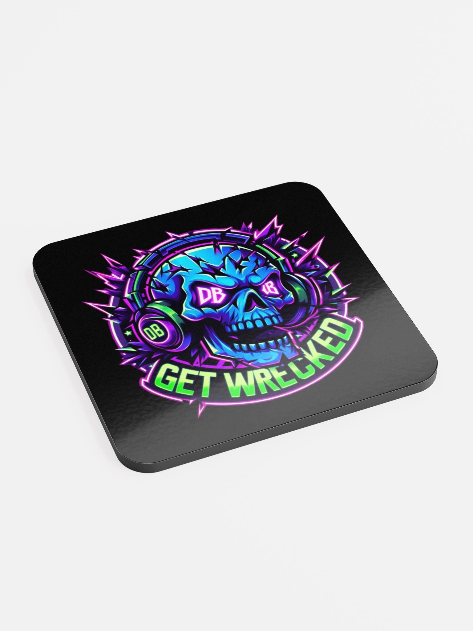 "Wrecked" Premium Glossed Cork Coaster product image (1)