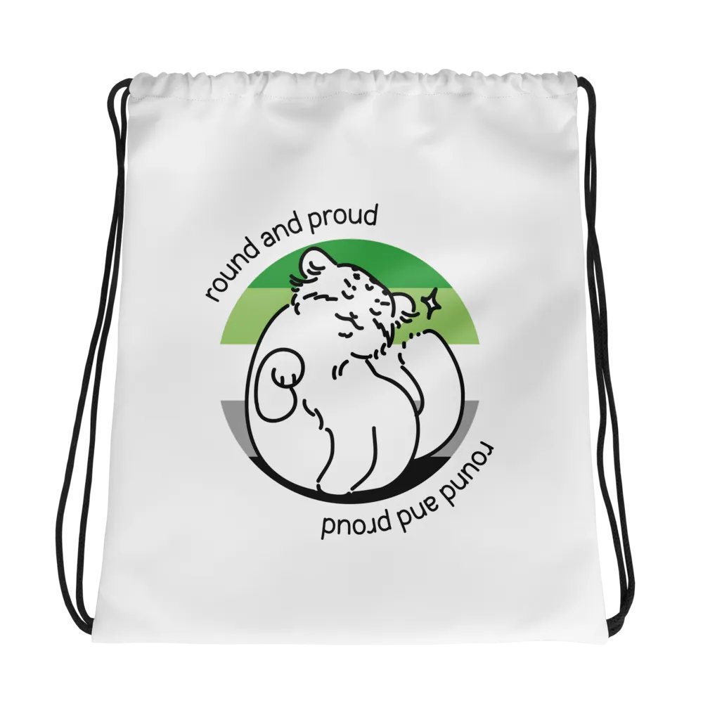 Round and Proud Manul Aromantic Version - Drawstring Bag product image (1)
