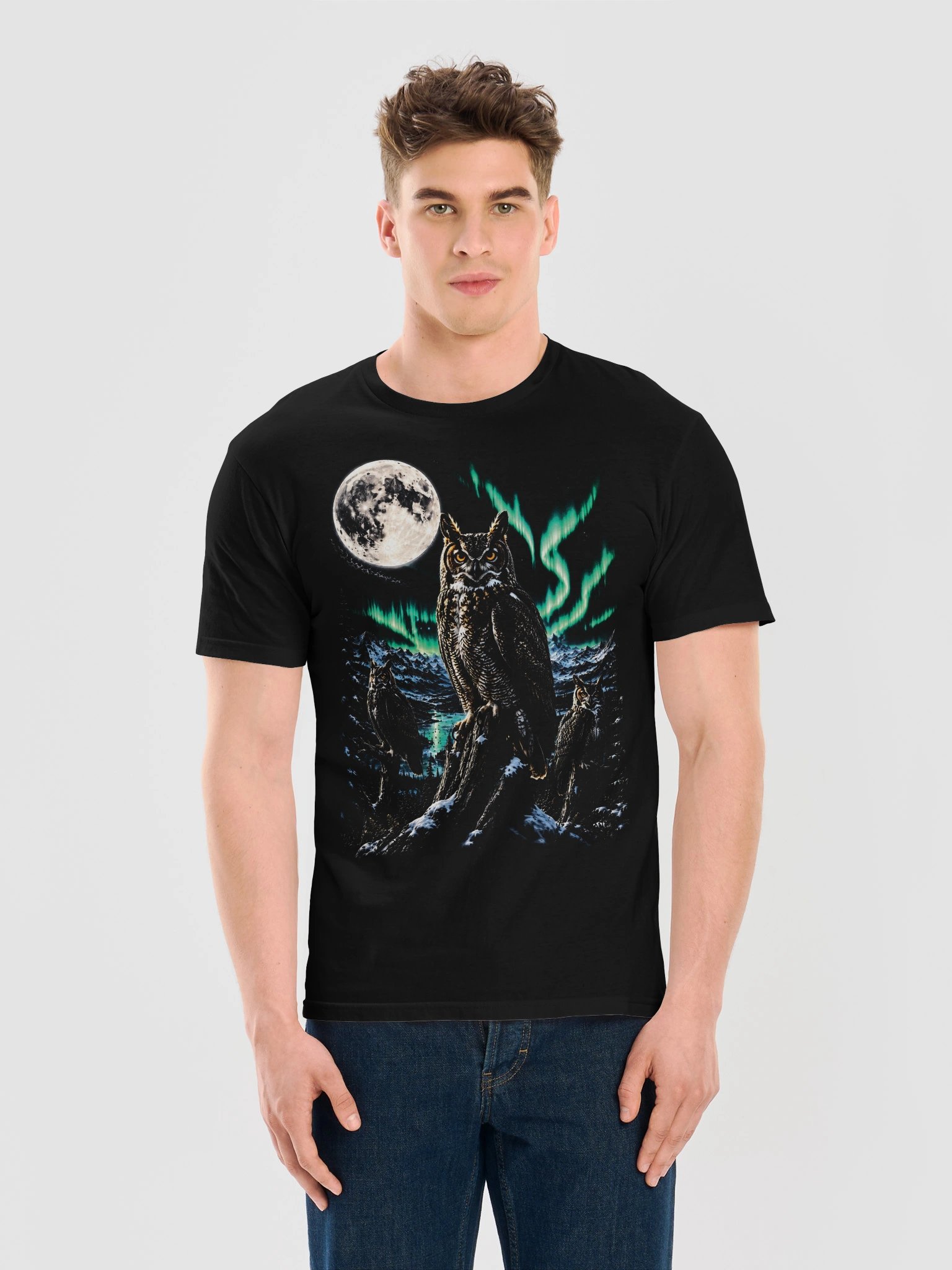 Great Horned Owl Howling Moon Tshirt | Legendary Wildlife Shirt product image (6)