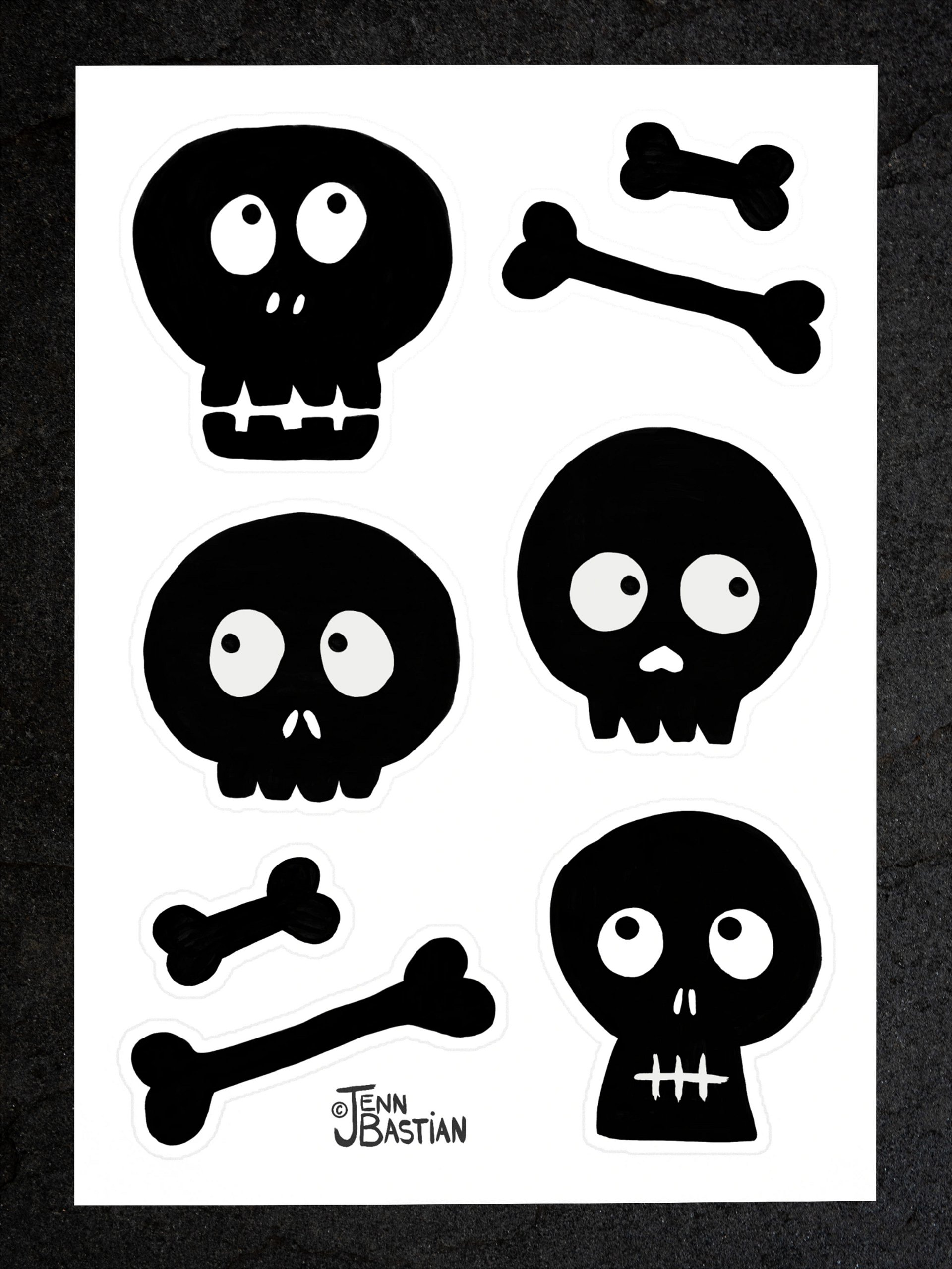 STICKER SHEET - SKULLS & BONES product image (1)