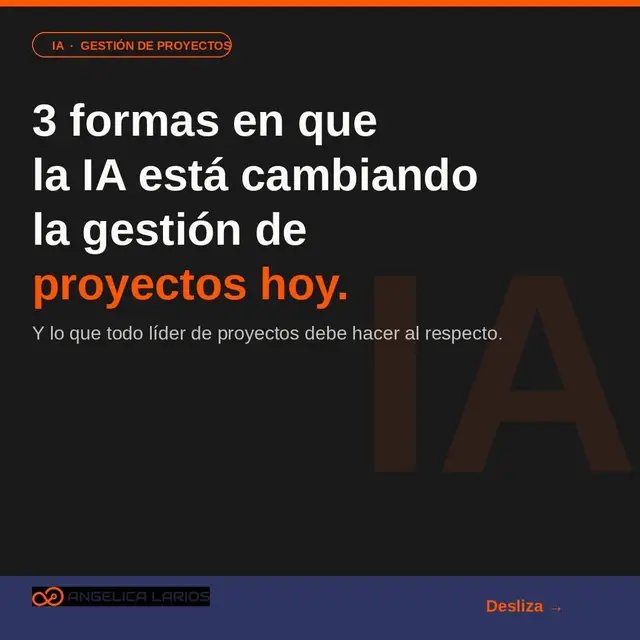 #creatorsearchinsights  La IA no va a reemplazar a los directores de proyectos. Pero los directores de proyectos que usan IA sí van a reemplazar a los que no lo hacen. Estos 3 cambios ya están ocurriendo dentro de equipos y organizaciones. La pregunta no es si la IA va a transformar la gestión de proyectos. Ya lo está haciendo. Lo desarrollé a fondo en mi libro El Nuevo Líder Digital: Inteligencia Artificial y Gestión de Proyectos en la Era Moderna, disponible en Amazon.  ¿Cuál es tu mayor duda sobre IA y gestión de proyectos? La leo en comentarios. https://a.co/d/05QzQ5TP #GestiónDeProyectos #InteligenciaArtificial #LiderazgoDigital #PMLife 