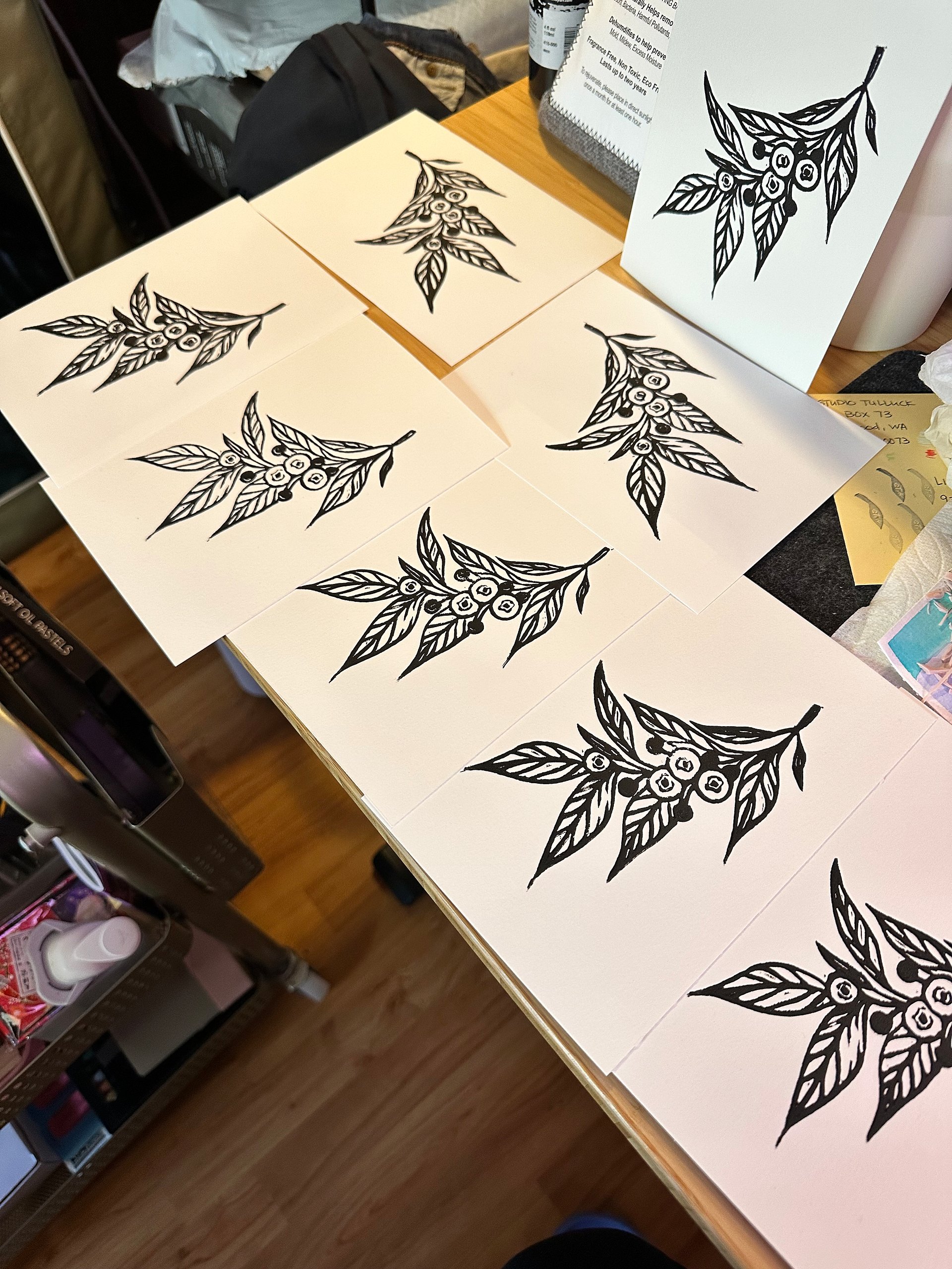 Dickerman Blueberries Linocut Print product image (2)