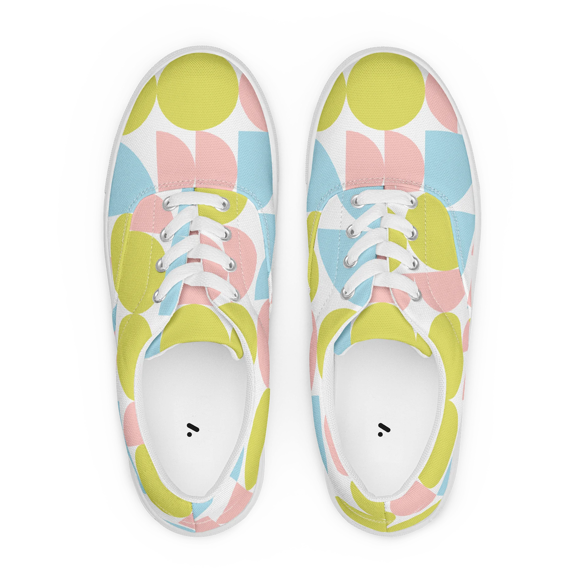 Retro Pastel Geometric Lace-Up Shoes For Women product image (1)