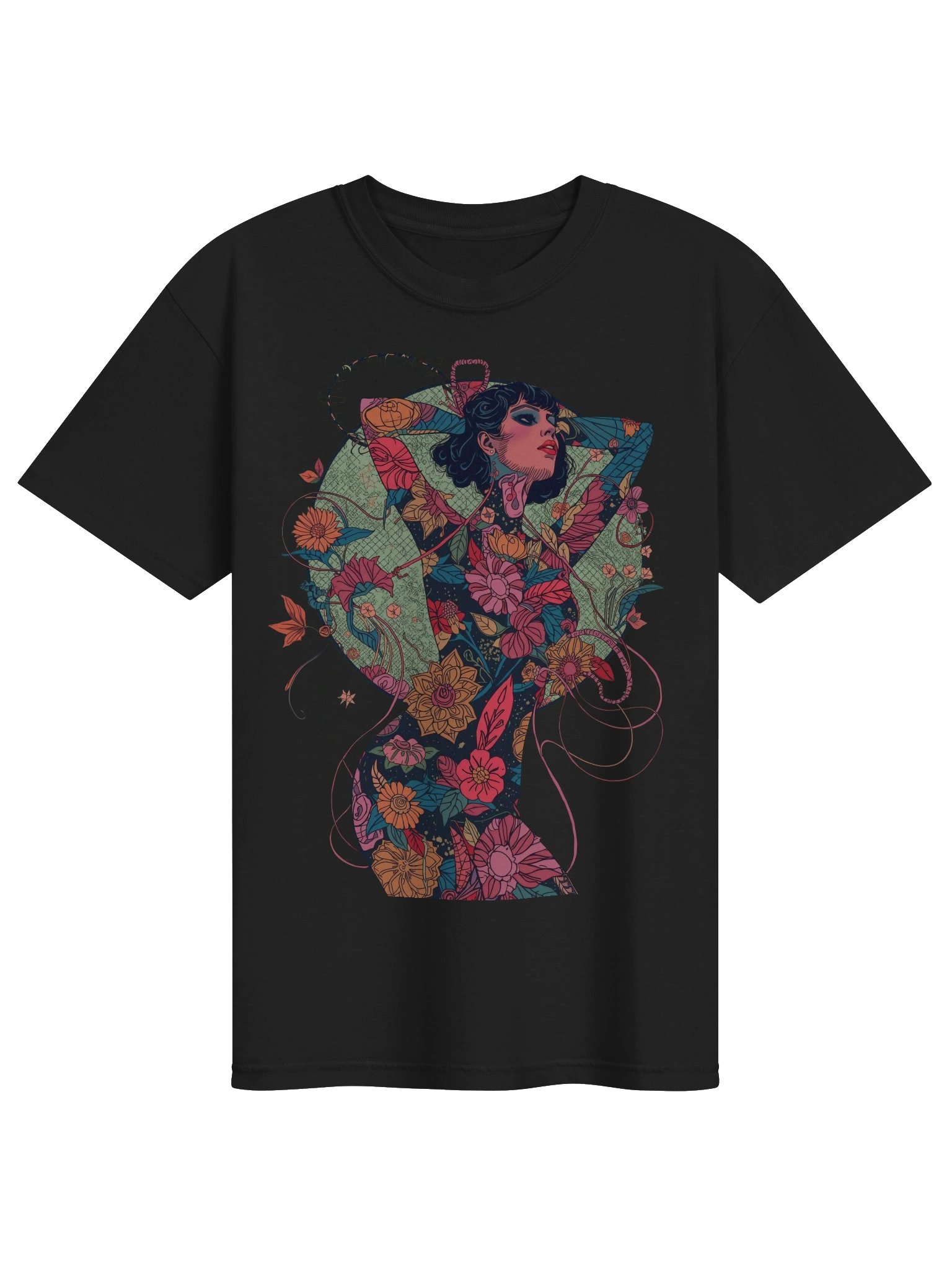 Floral Female Silhouette Heavyweight Tee product image (1)