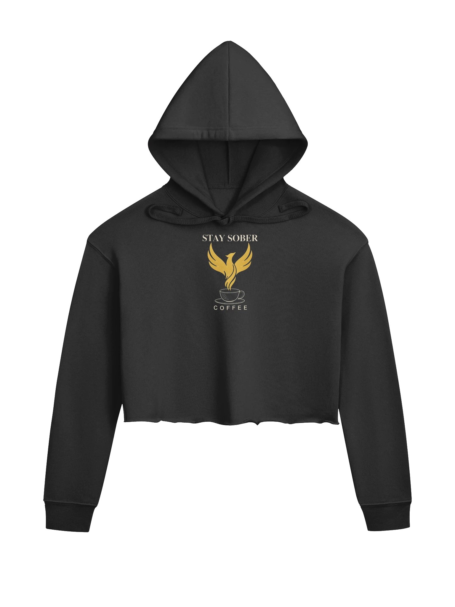 Stay Sober Coffee Emblem Crop Hoodie product image (1)