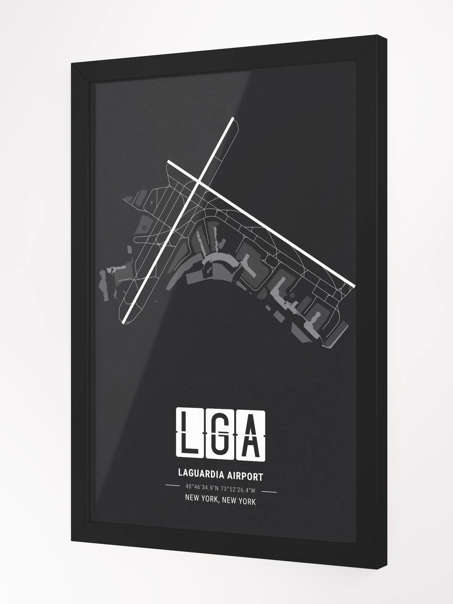 Framed Airport LGA Premium Map On Matt Paper product image (2)
