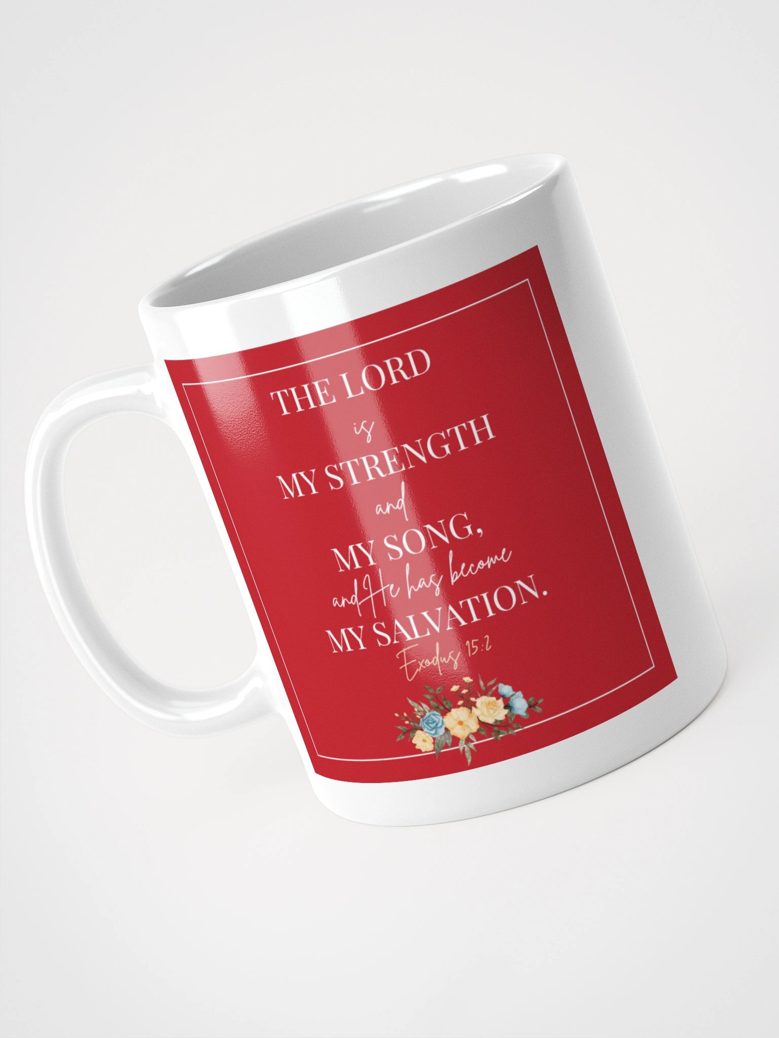 Exodus 15:2 Mug – Floral Design product image (5)
