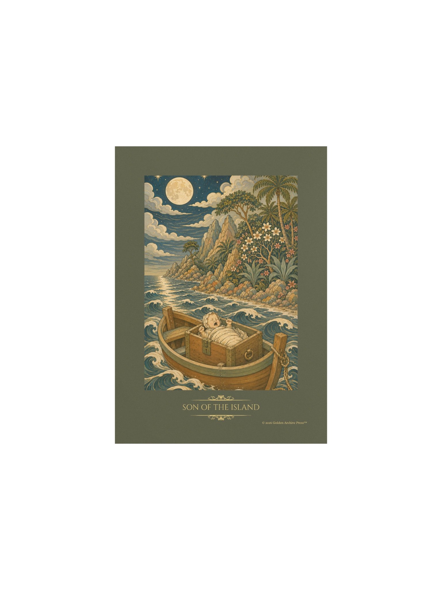 Son of the Island — Art Nouveau Art Print (Baby and Sea) product image (5)