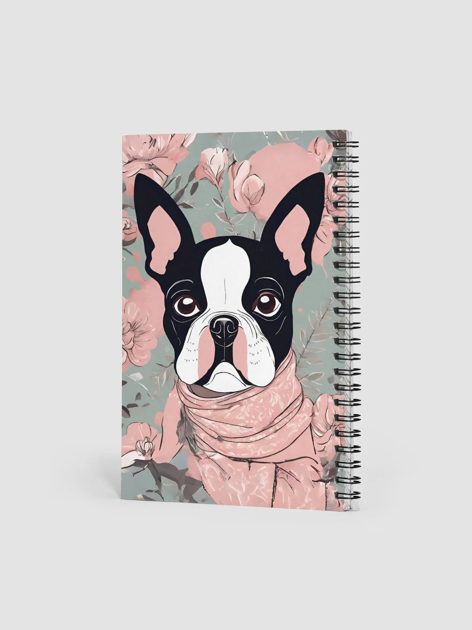 Floral Boston Terrier Spiral Notebook product image (3)