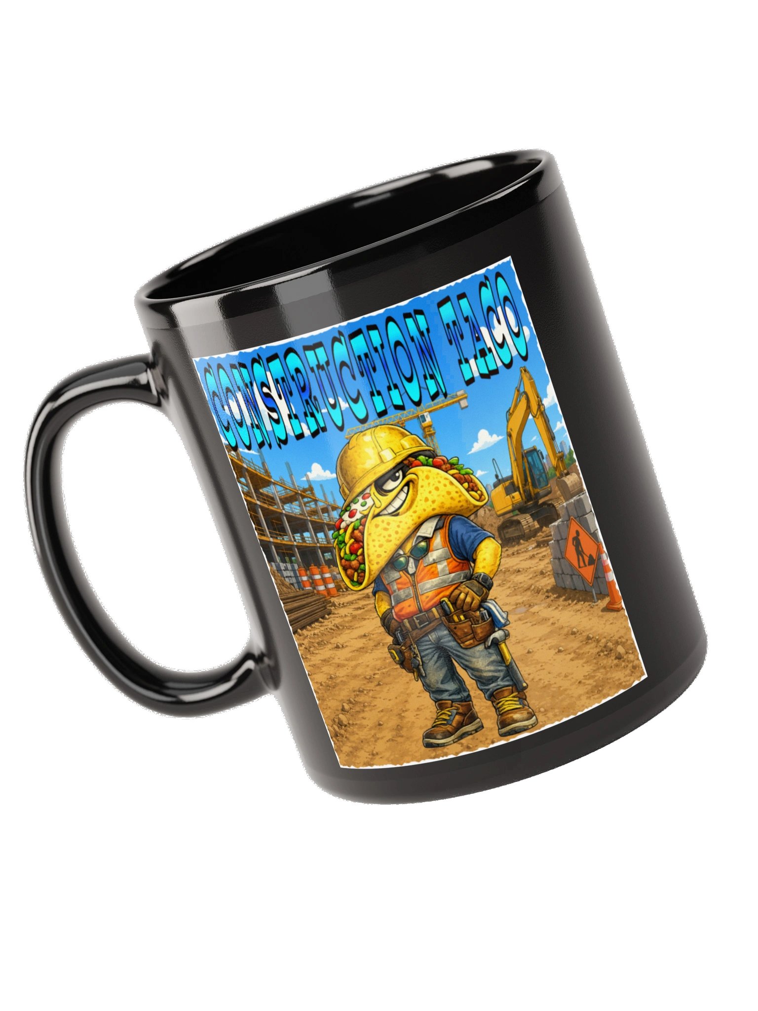 Construction Taco Black Mug - The Taco Family product image (9)