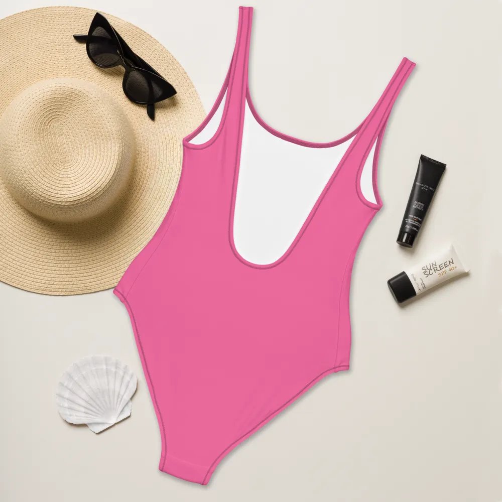 Furry Trash Swimsuit – Bubble Logo (White on Pink) product image (9)