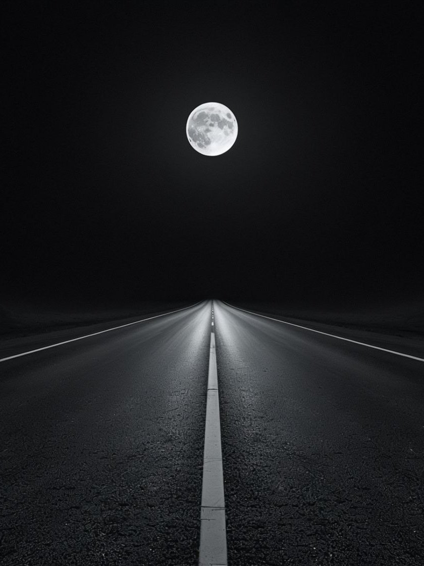 Moonlit Road Framed Poster product image (1)