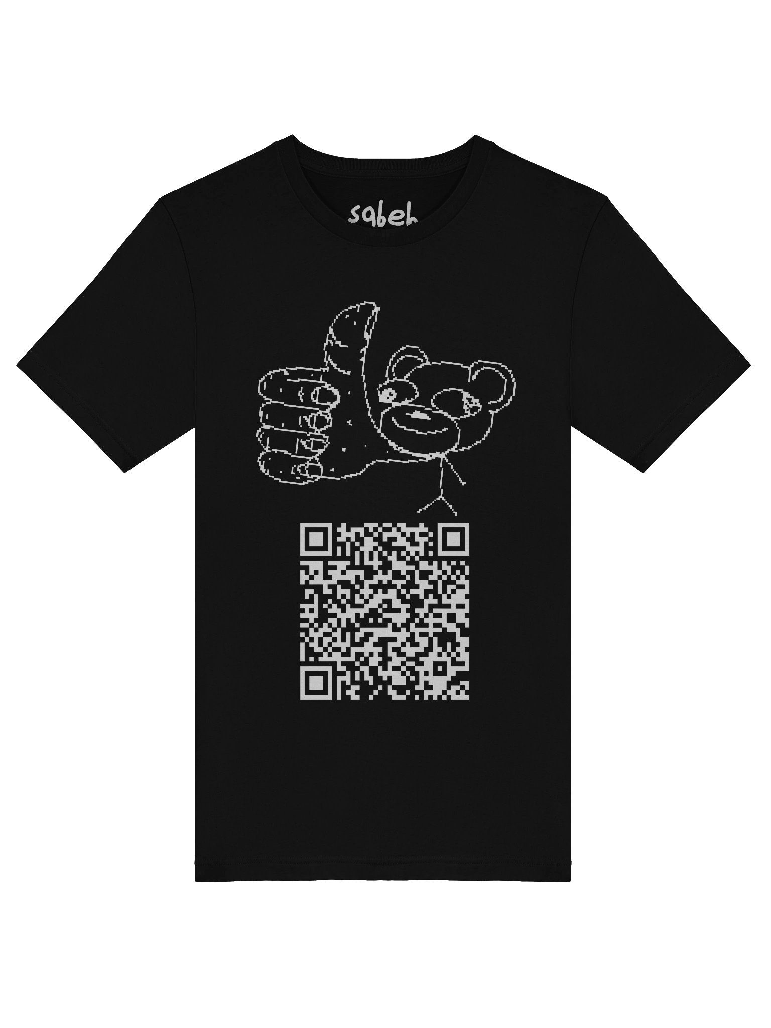 Awesome Little Monkey Drawing with QR Code T-Shirt product image (5)