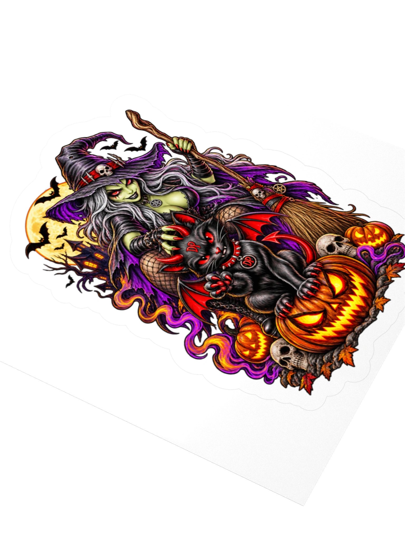 Scratch an Witch Halloween Sticker 3" x 3" sticker product image (3)