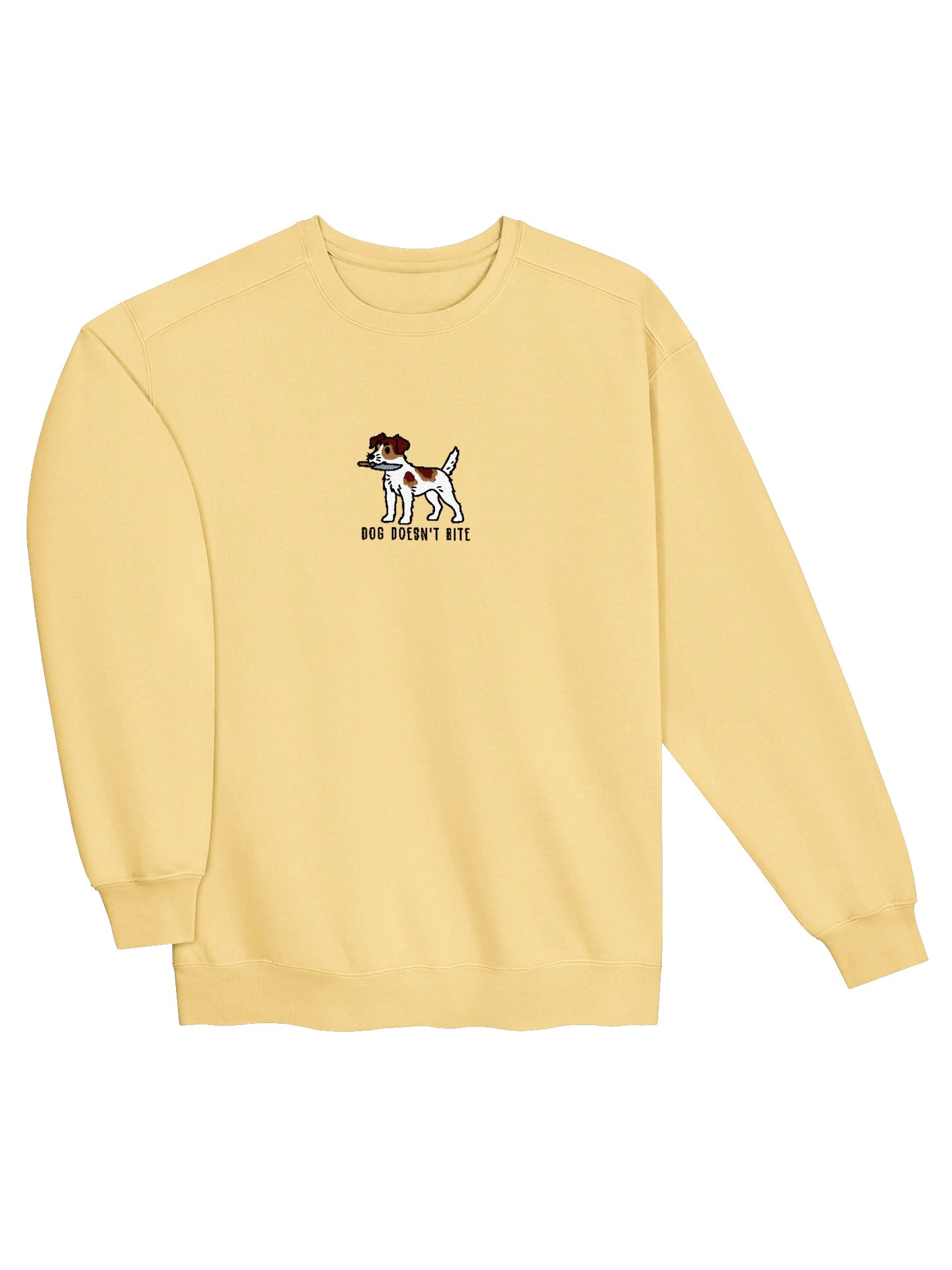 Dog Doesn't Bite Funny Chibi-Style Embroidered Premium Sweatshirt for Parson Russell Terrier(Sable & White) Owners product image (43)