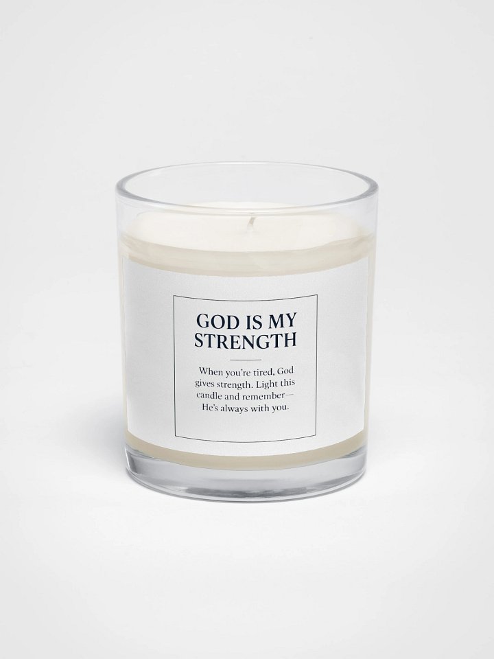 God Is My Strength Christian Candle Scripture Gift Faith Home Decor Sympathy product image (1)