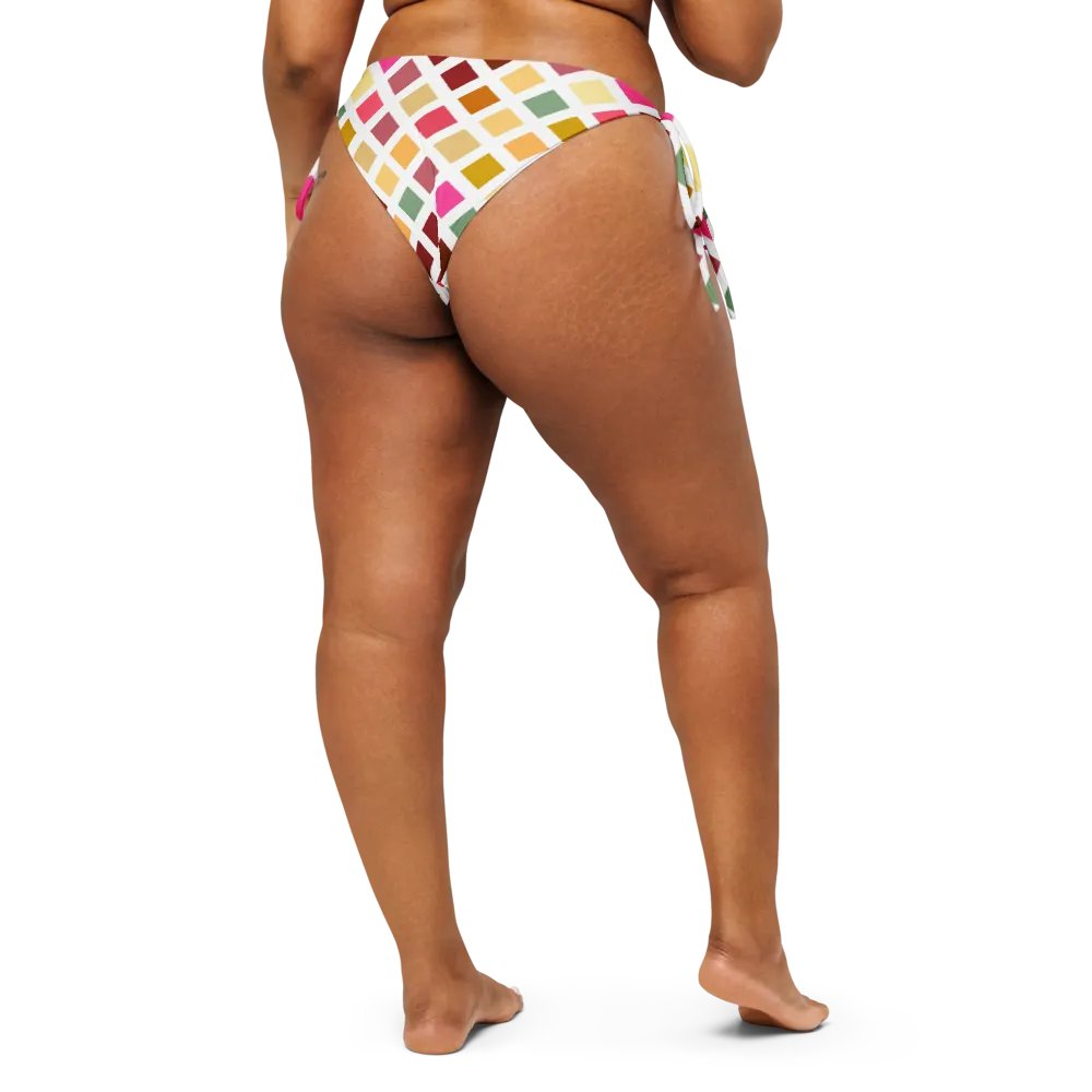 Colorful Square Pattern Design String Bikini Bottom - v4 product image (2)