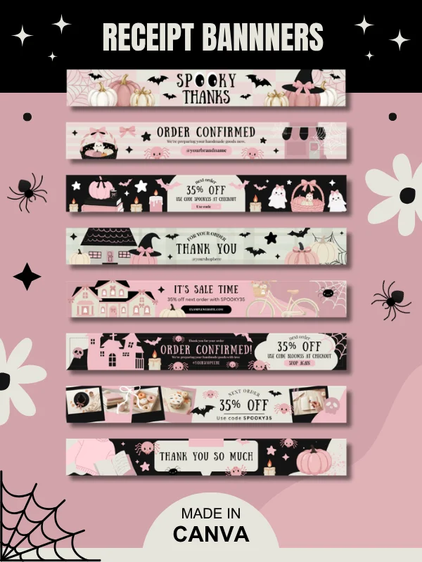 Coquette Halloween Etsy Order Receipt Banners product image (1)