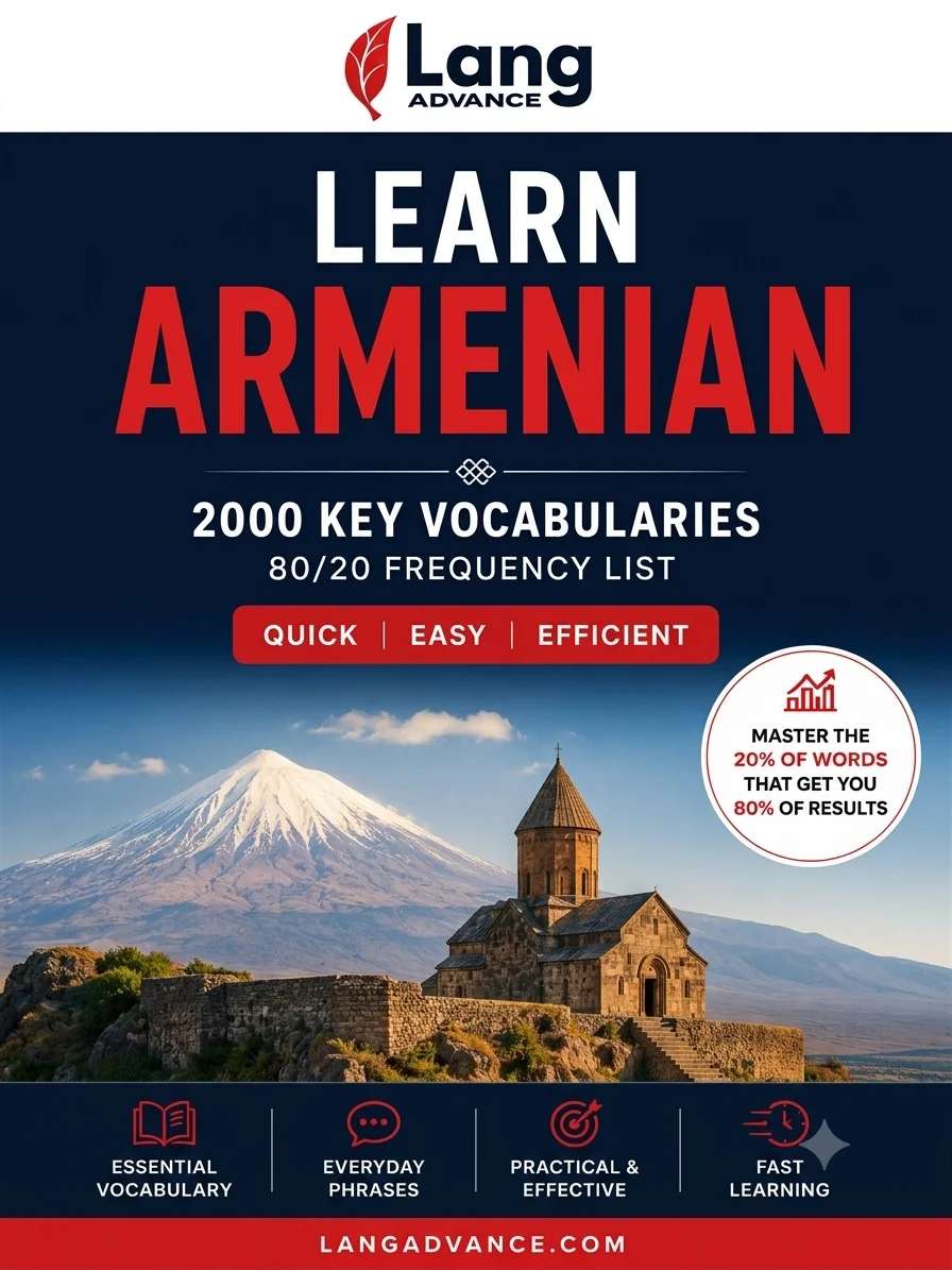 Learn Armenian: 2000 Essential Words & Phrases for Everyday Conversations product image (1)