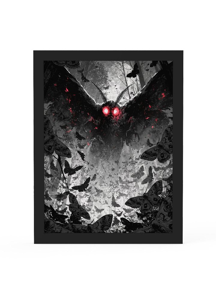 Mothman Framed Art Print — Mothman and the Swarm