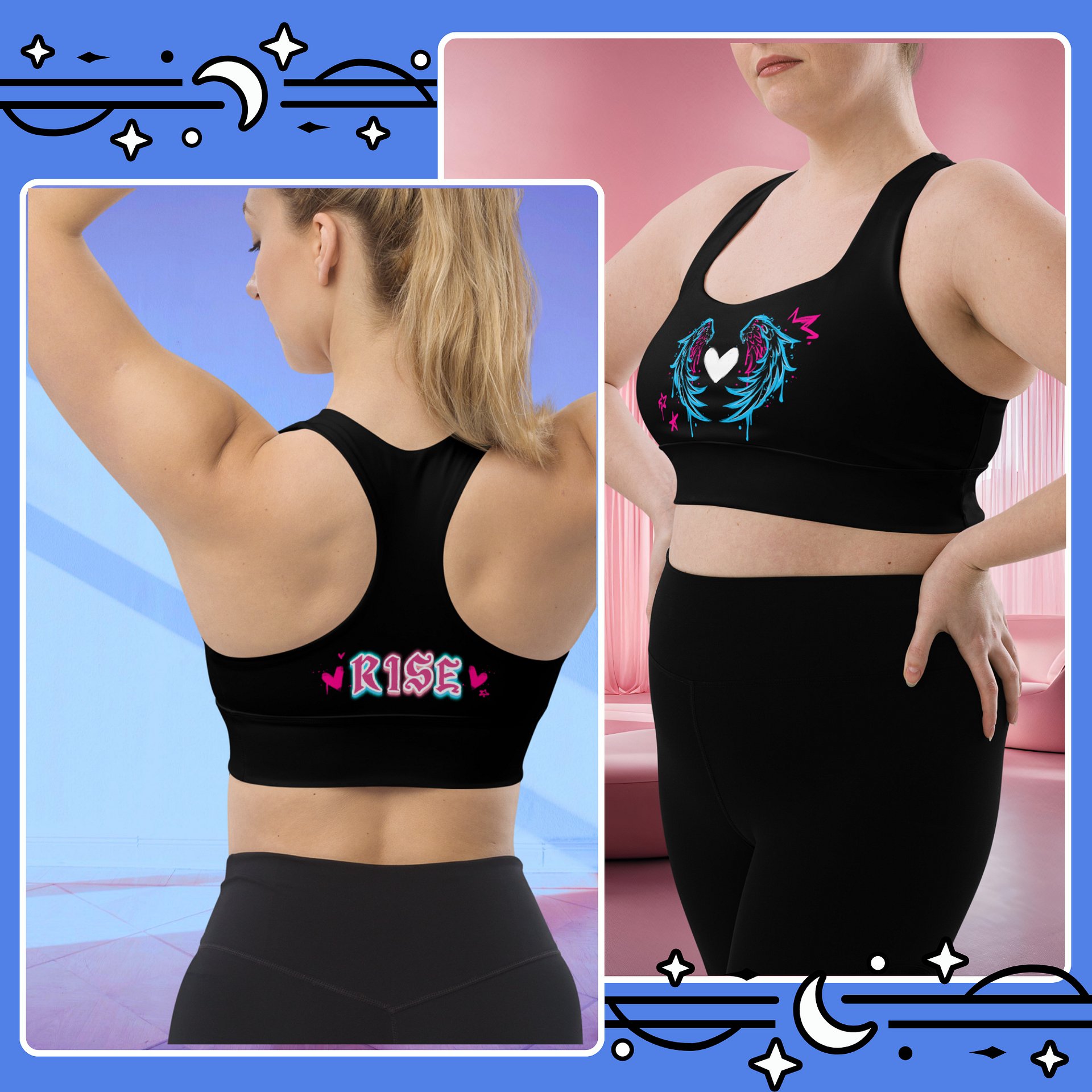 RISE Collection: Subtle Transgender Pride Phoenix Mild Compression Sports Bra product image (2)