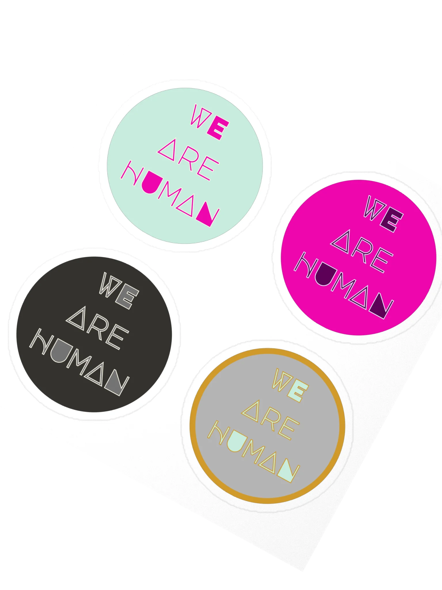 'we are human' stickers/ 4 pk product image (2)