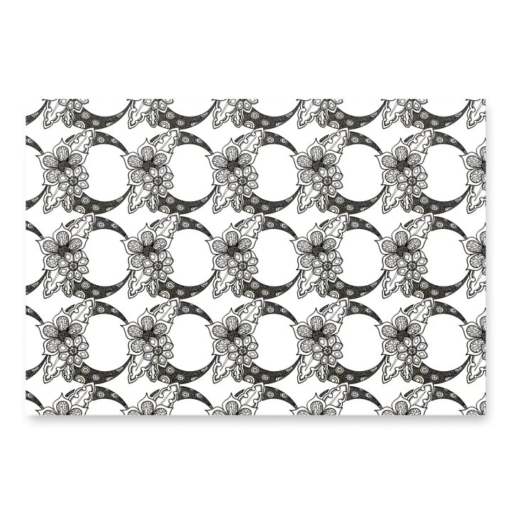 Monochrome Floral Moon Wrapping Paper Set product image (1)
