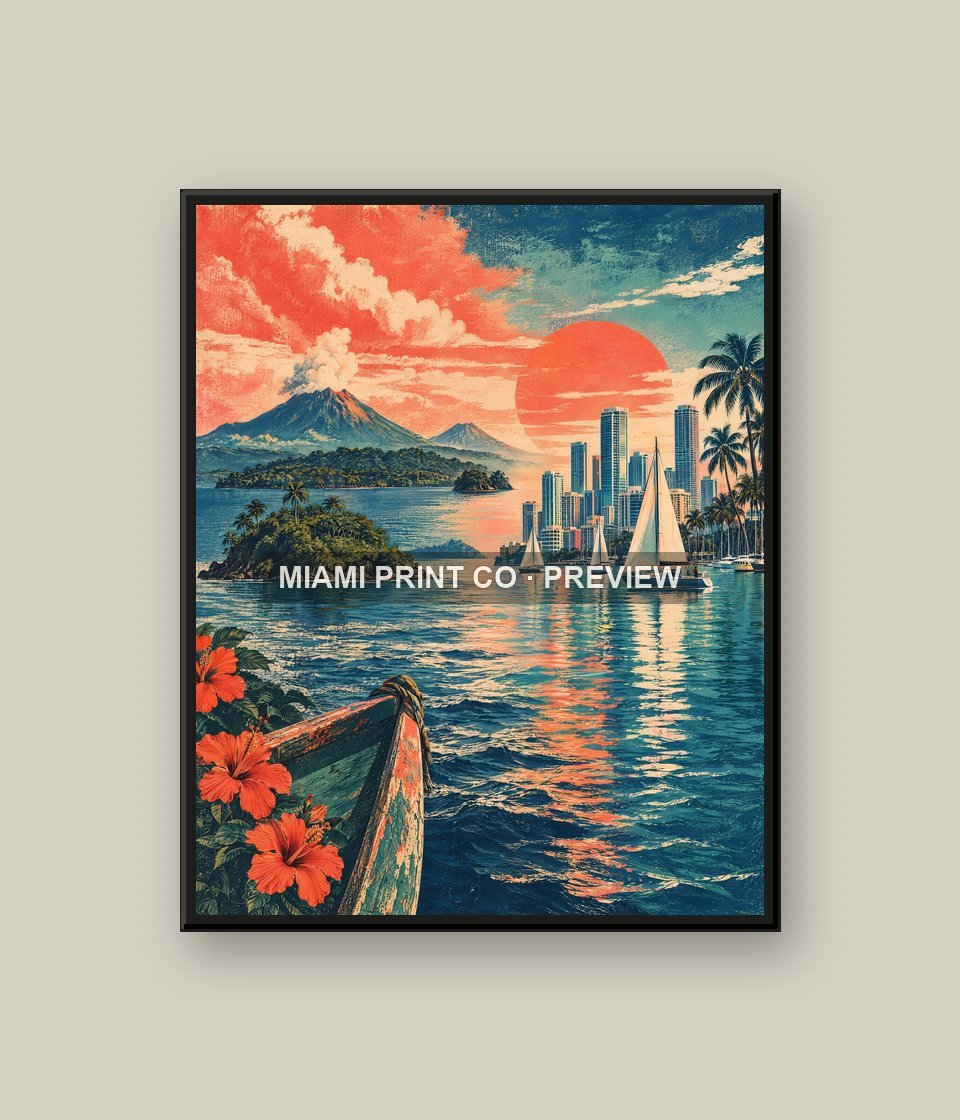 Lake Nicaragua to Biscayne | Framed Art Print product image (1)