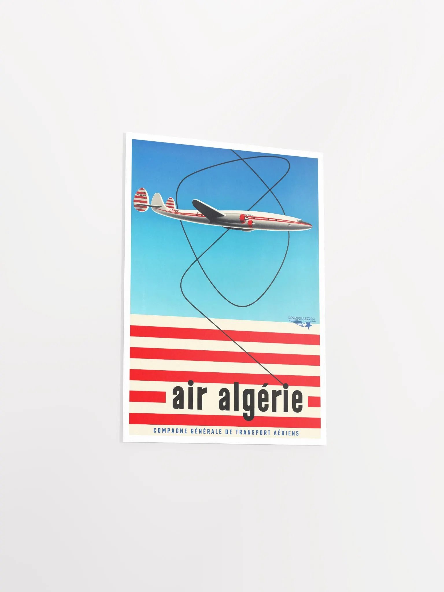 Air Algerie, Algeria, 1958 — retro vintage travel poster, retro travel art, retro travel wall art, airline poster, 50s poster product image (8)