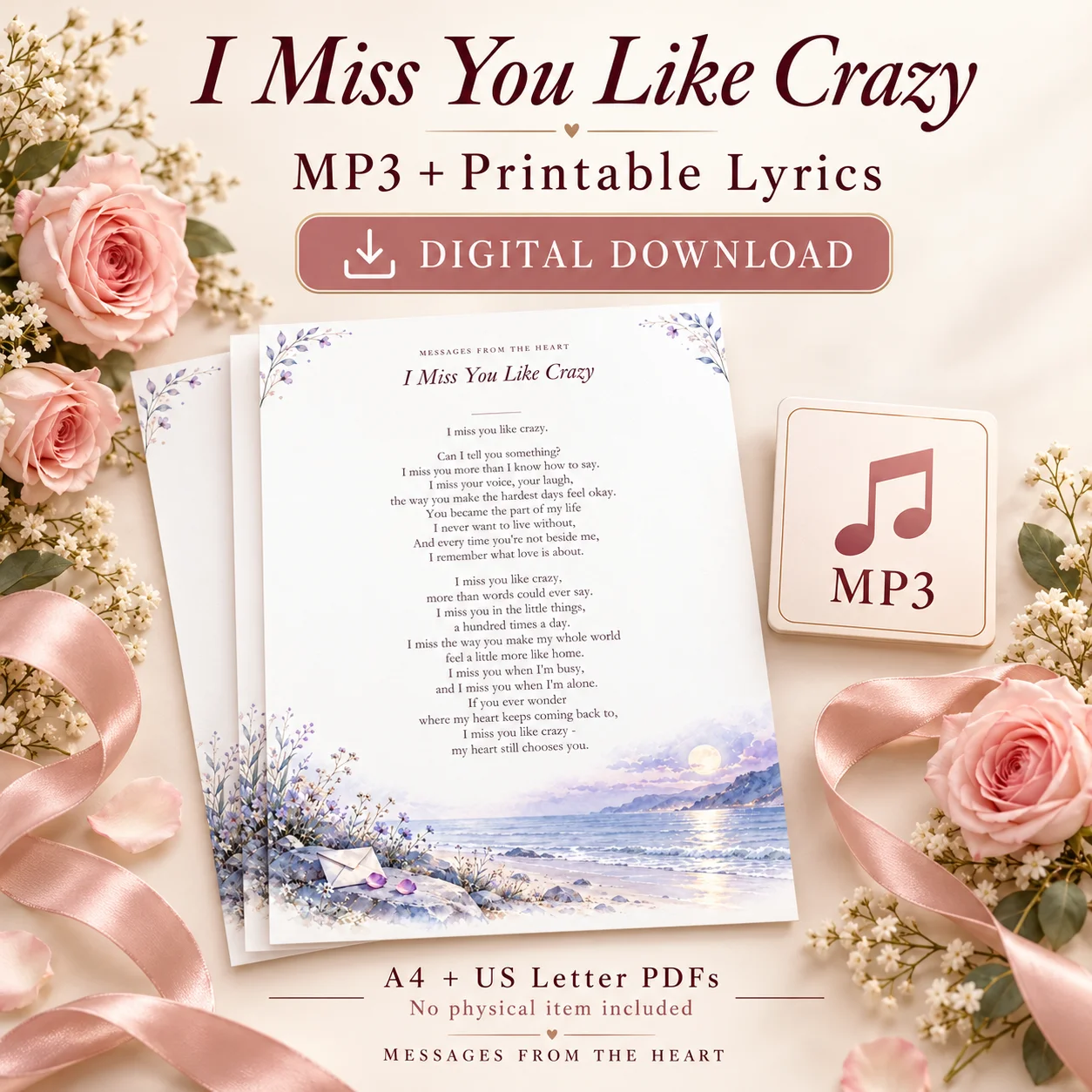 I Miss You Like Crazy — MP3 + Printable Lyrics product image (1)