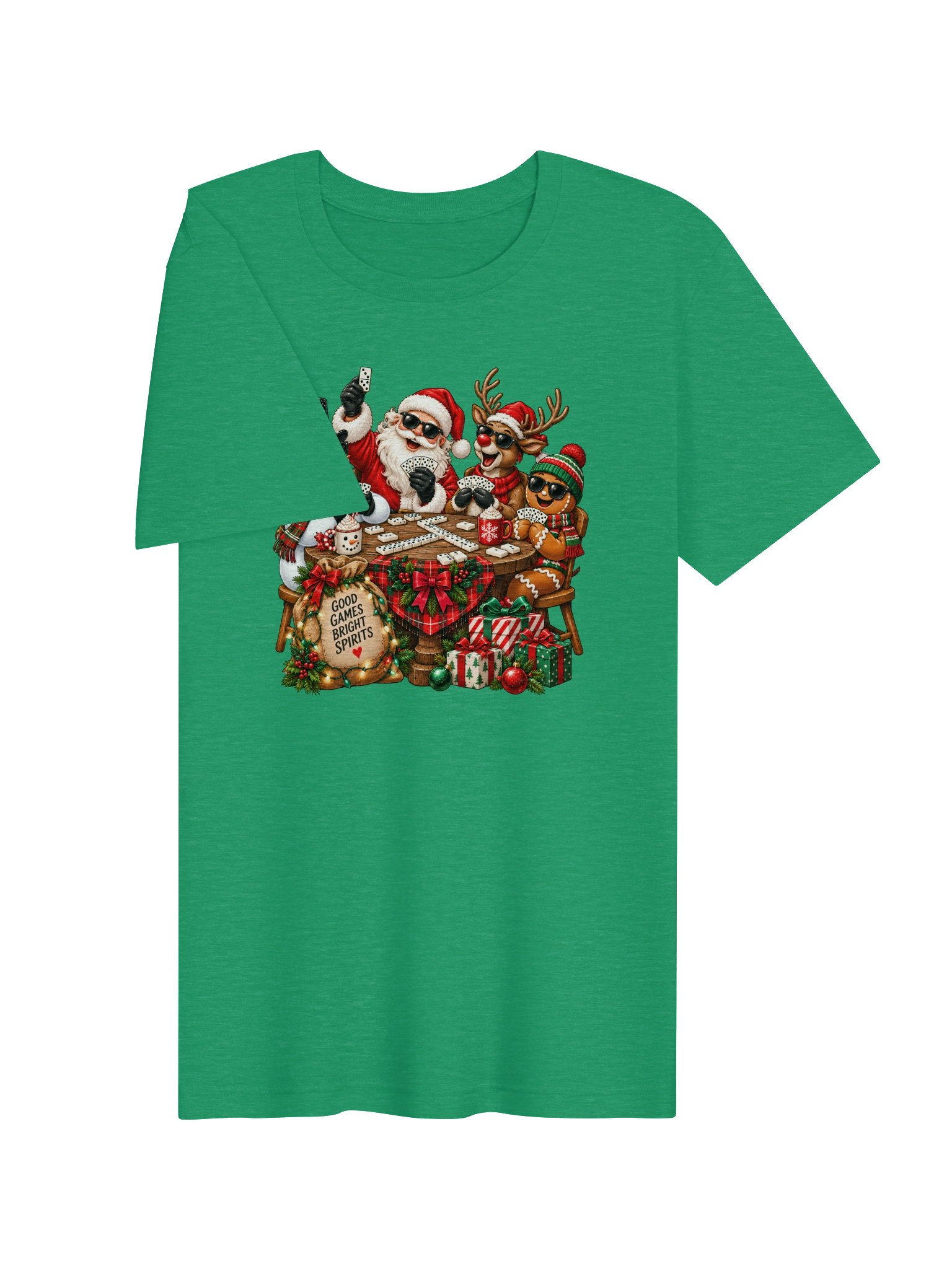 Good Games & Bright Spirits Christmas Domino T-Shirt product image (27)
