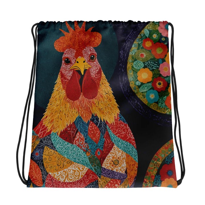 Vibrant Rooster All-Over Drawstring Bag product image (1)