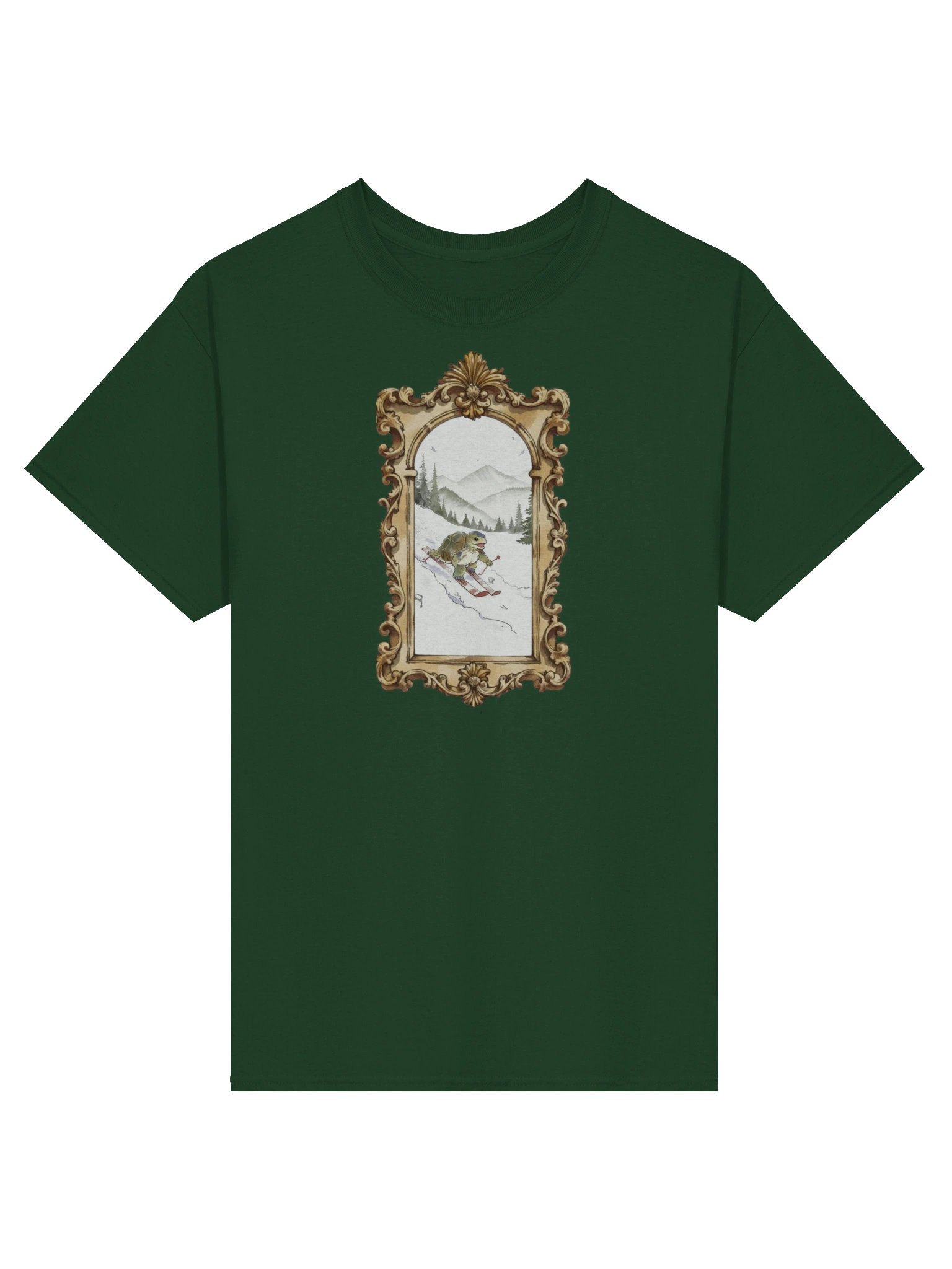 Framed Turtle Winter Edition T-Shirt (Skiing Turtle) product image (1)