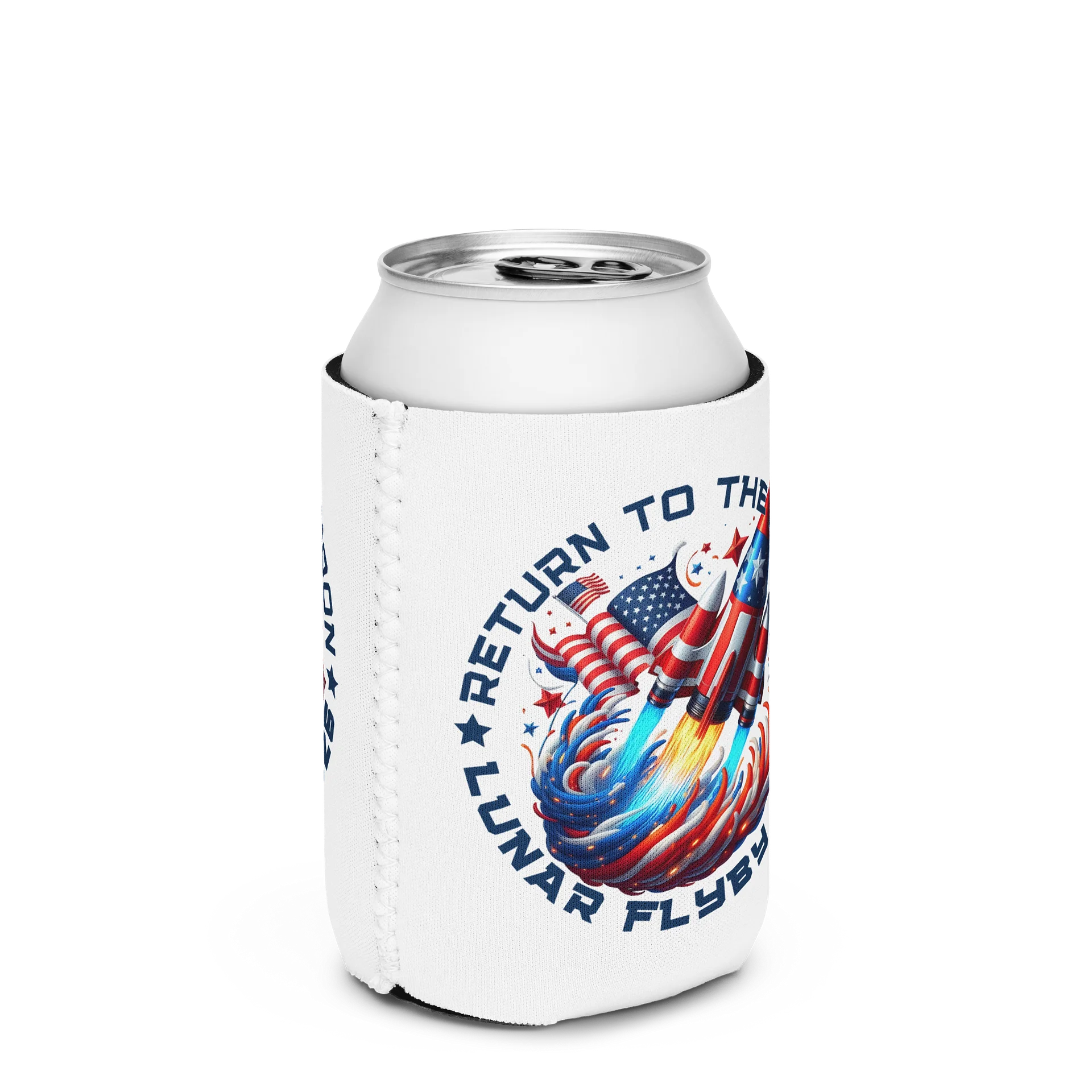 Mission to the Moon Can Cooler April 1 2026, USA Space Drink Sleeve Neoprene product image (2)