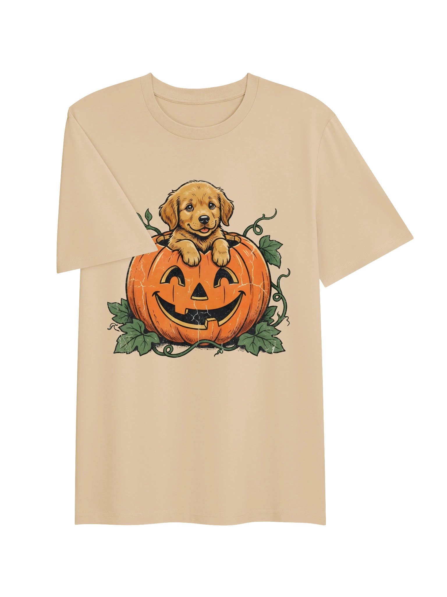 Cute Golden Retriever Pumpkin Halloween T-Shirt product image (12)