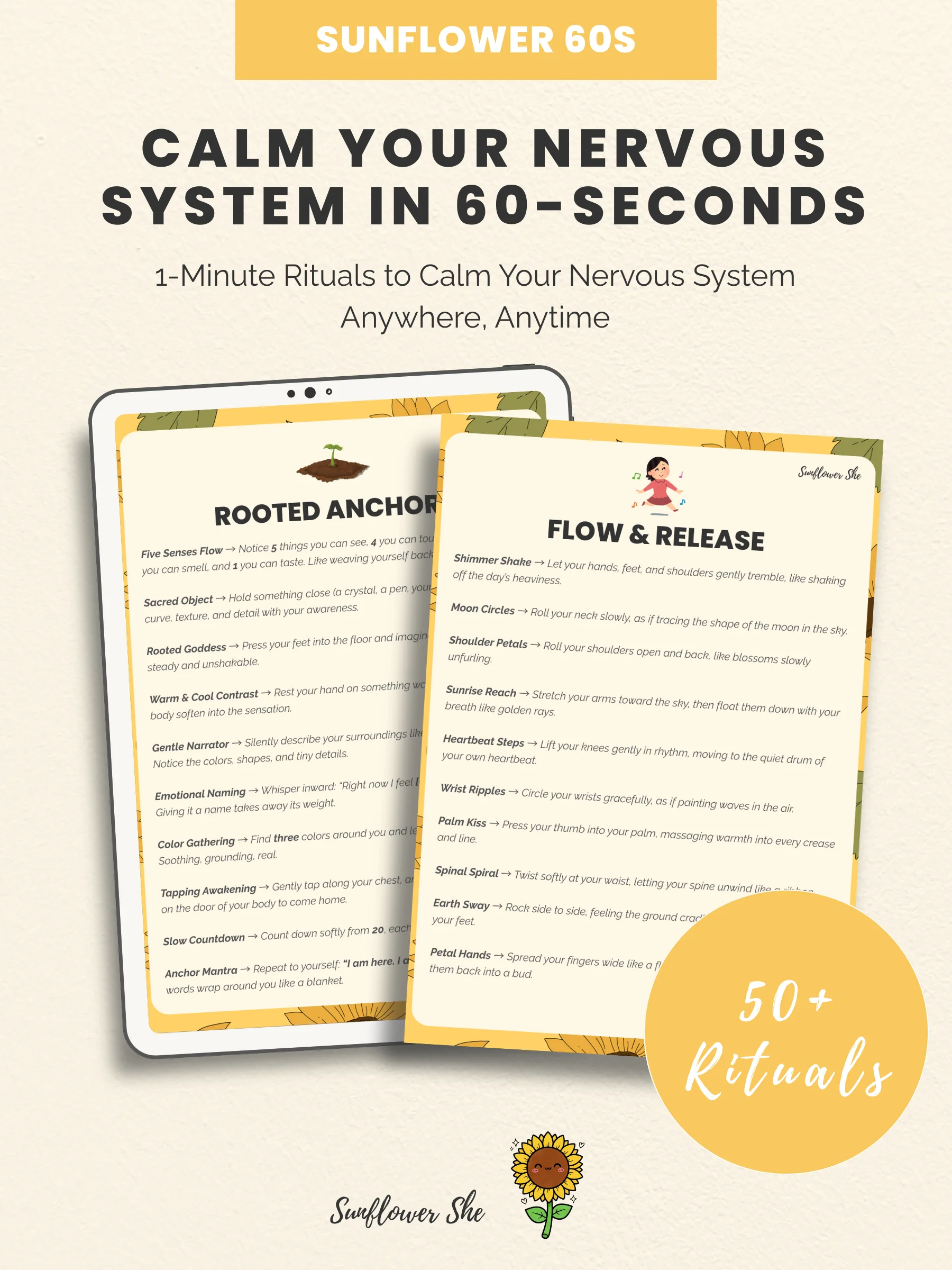 Sunflower 60s: 1-Minute Rituals to Calm Your Nervous System Anywhere, Anytime product image (1)