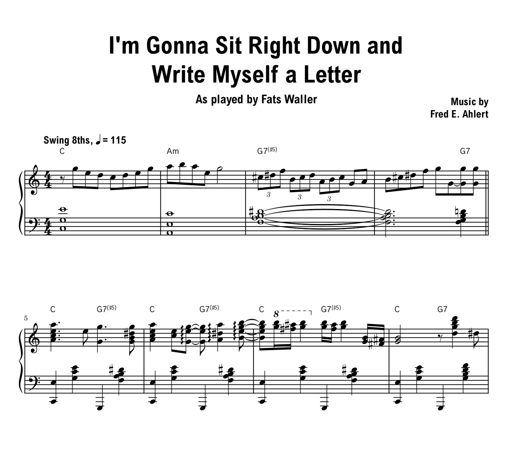 Fats Waller - I'm Gonna Sit Right Down - Sheet music (PDF) product image (1)