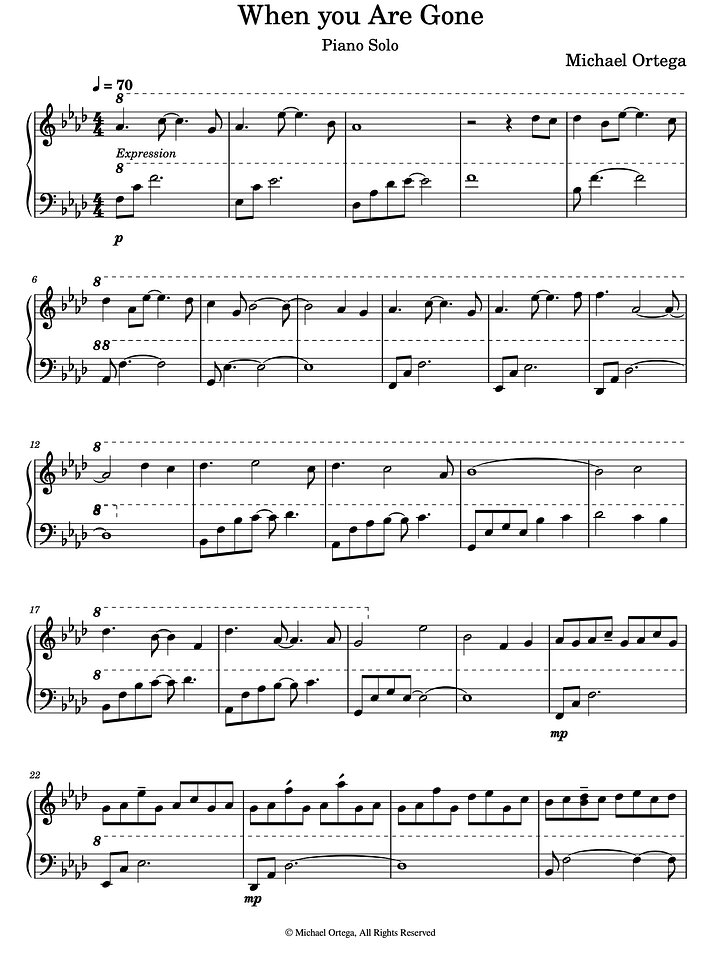 When You Are Gone (Piano Score) product image (2)