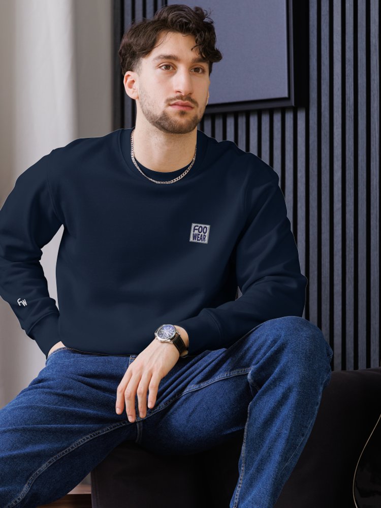 Embroidered Logo Sweatshirt in French Navy with Backprint product image (4)