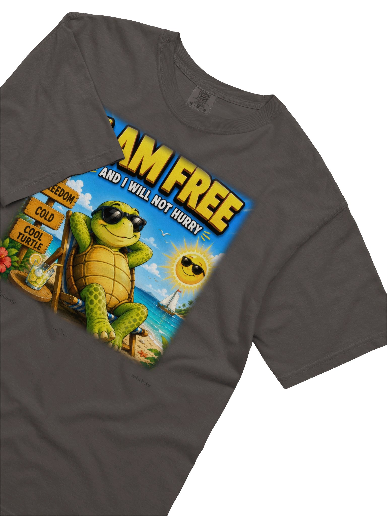 I Am Free Turtle Graphic Tee – Premium Garment-Dyed Slow Living Shirt product image (10)